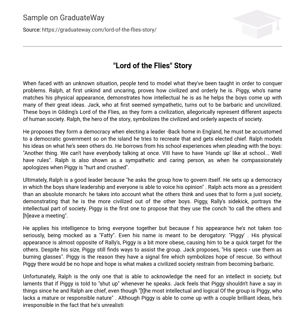 “Lord of the Flies” Story