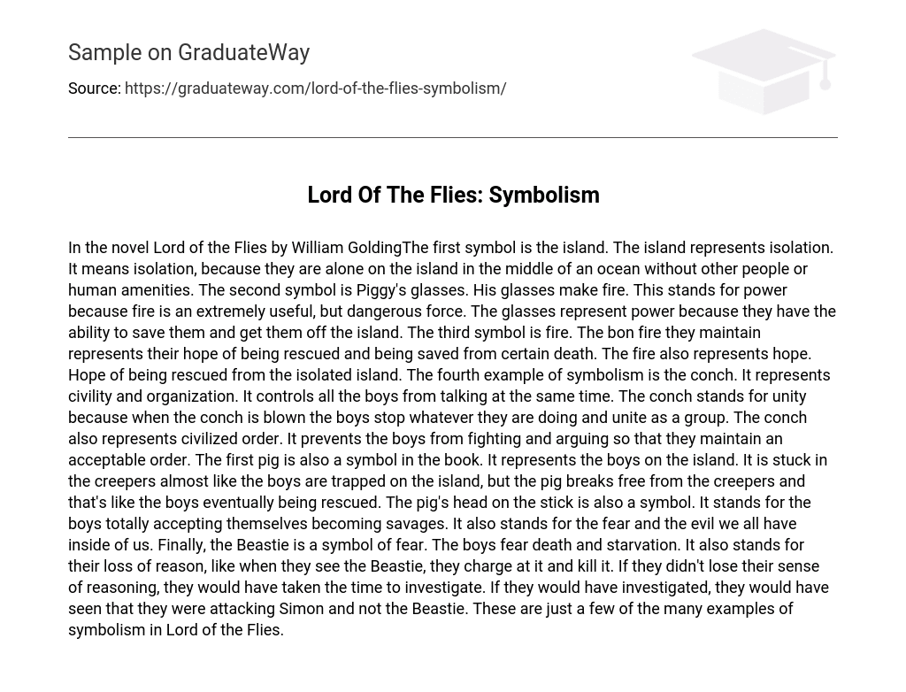 essay on lord of the flies symbolism