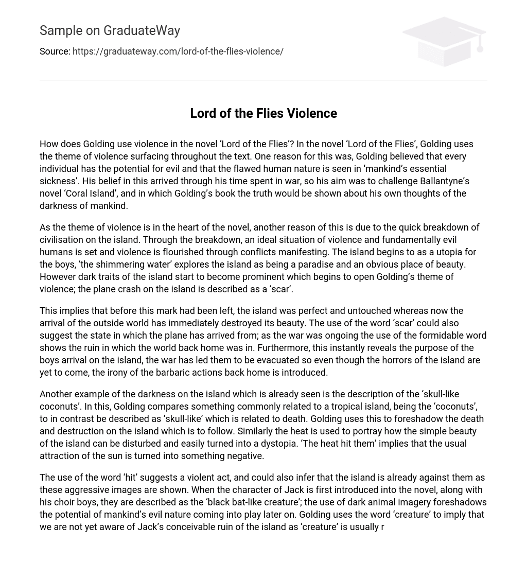 lord of the flies abuse of power essay