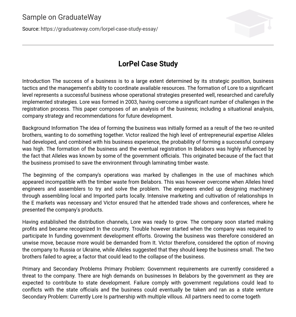 LorPel Case Study