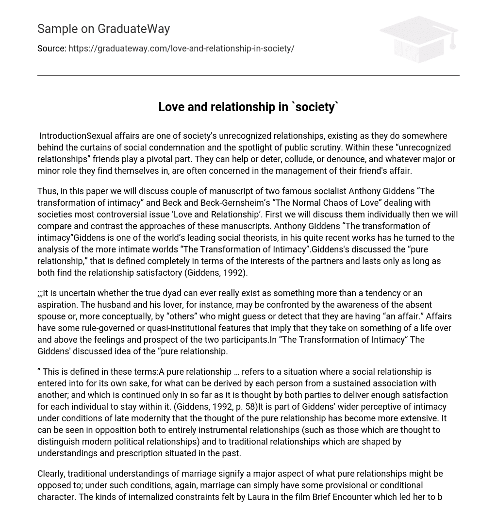 essay about love and relationship