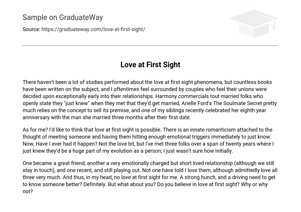 is love at first sight possible essay