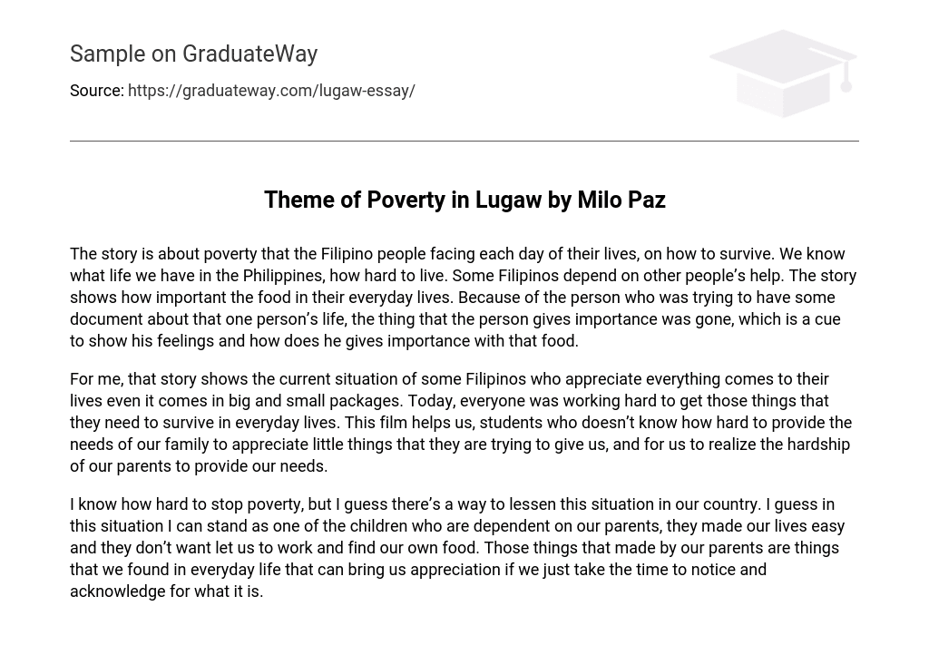 Theme of Poverty in Lugaw by Milo Paz