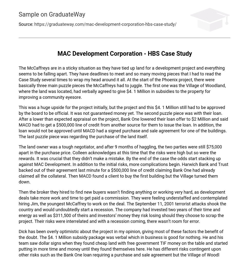 MAC Development Corporation – HBS Case Study