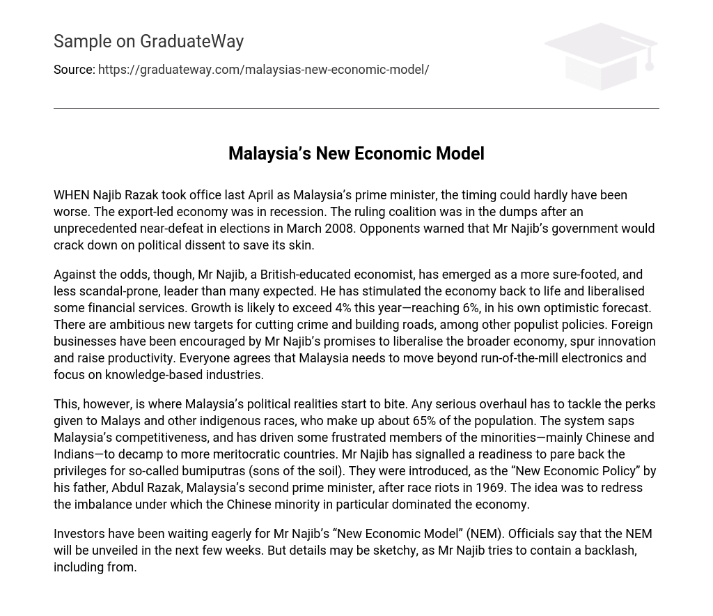 Malaysia’s New Economic Model