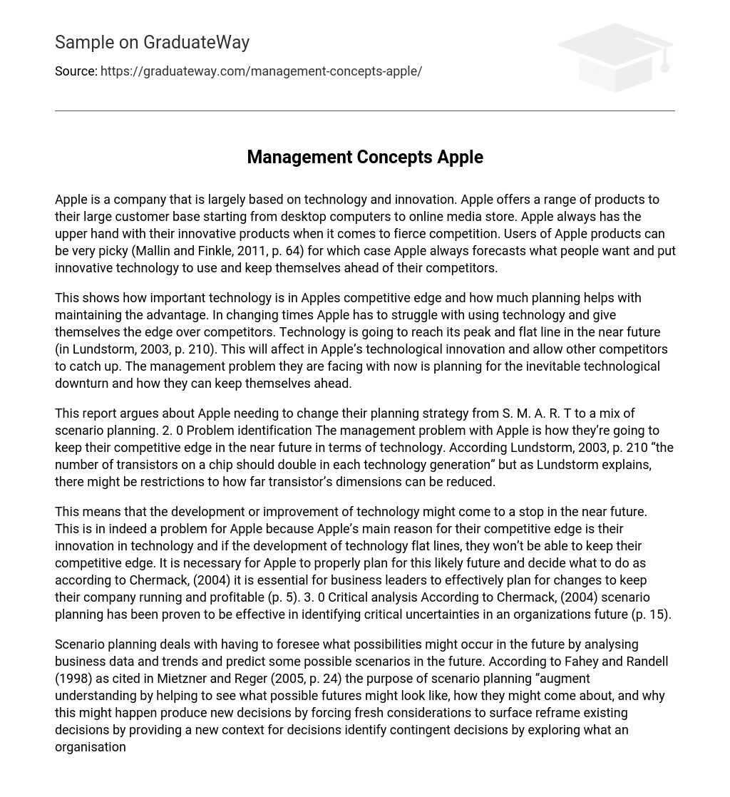 Management Concepts Apple