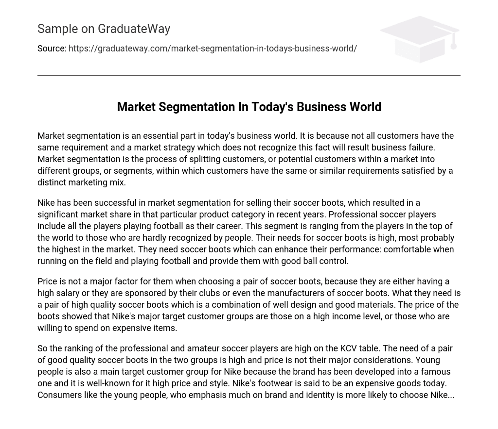Market Segmentation In Today’s Business World