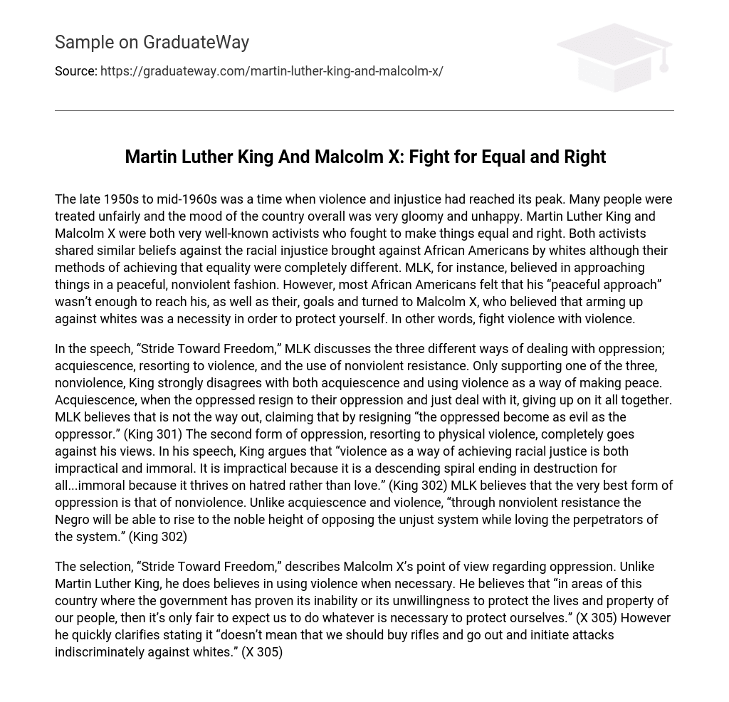 martin luther king and malcolm x essay