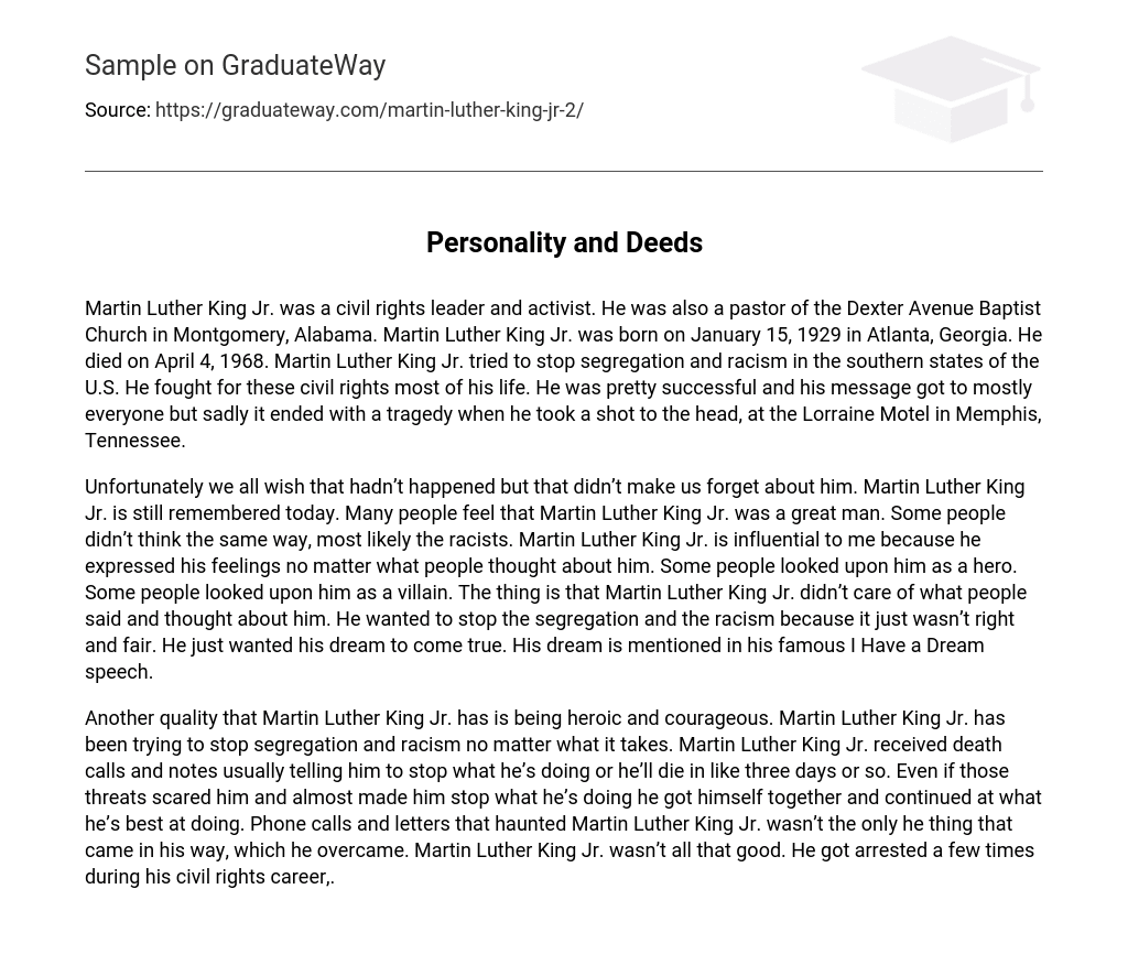 Personality and Deeds