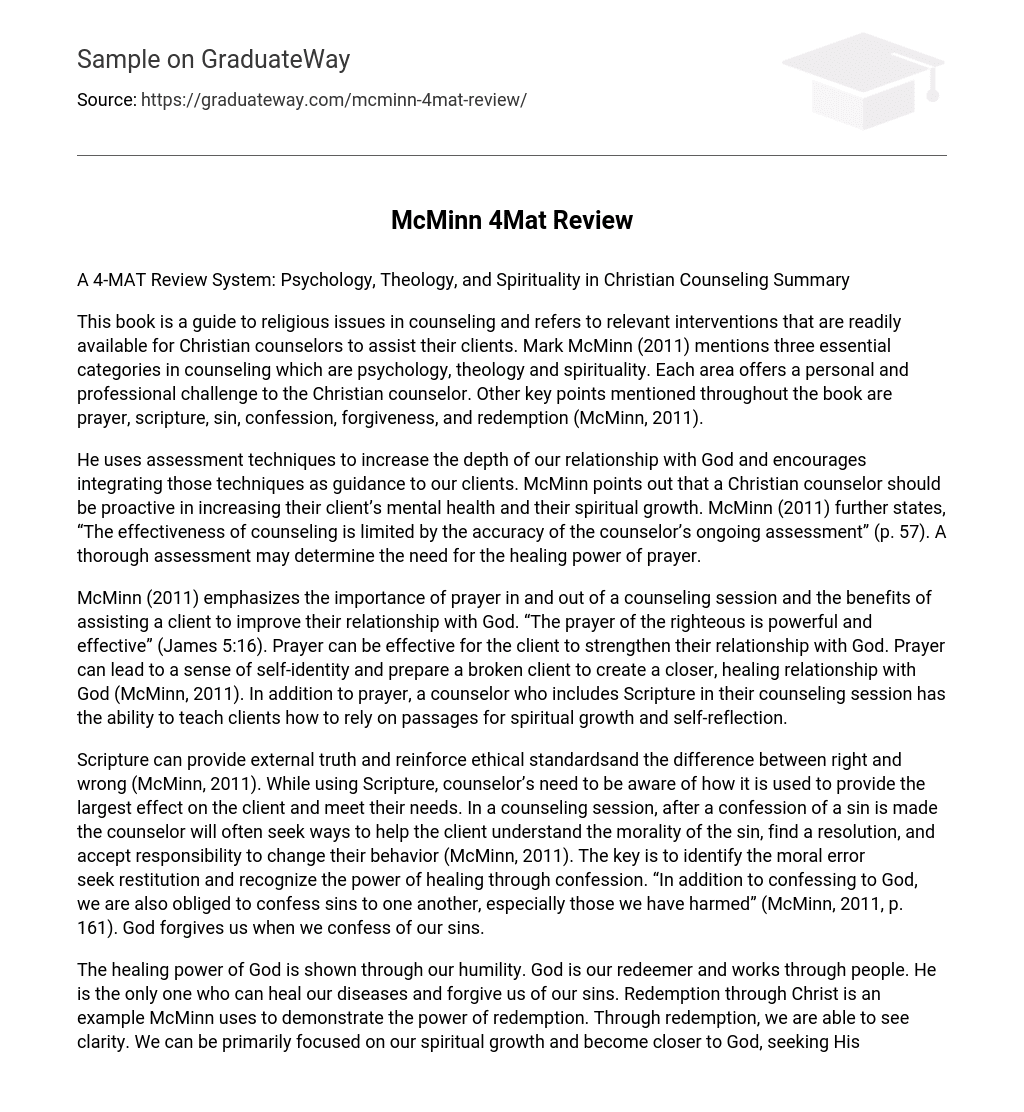 McMinn 4Mat Review