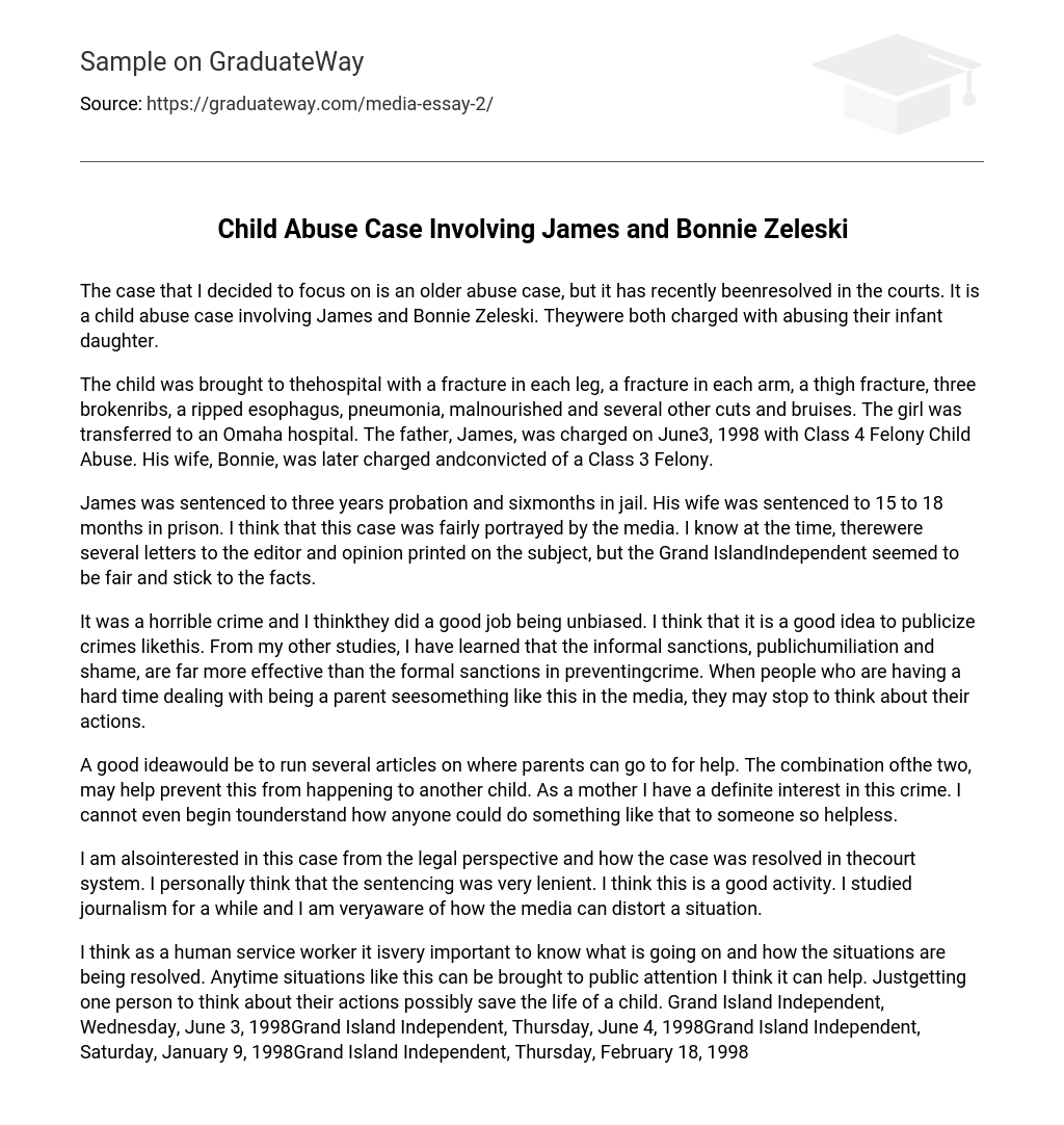 Child Abuse Case Involving James and Bonnie Zeleski
