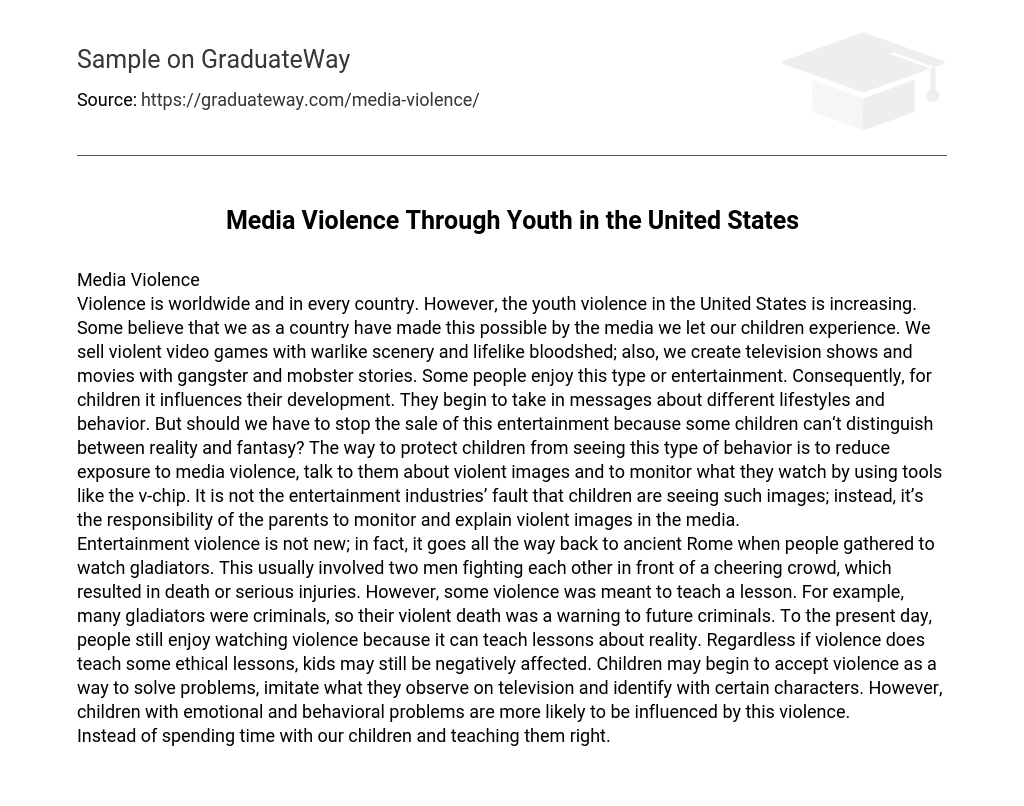 Media Violence Through Youth in the United States