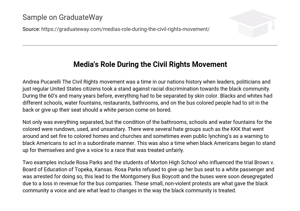 Media’s Role During the Civil Rights Movement