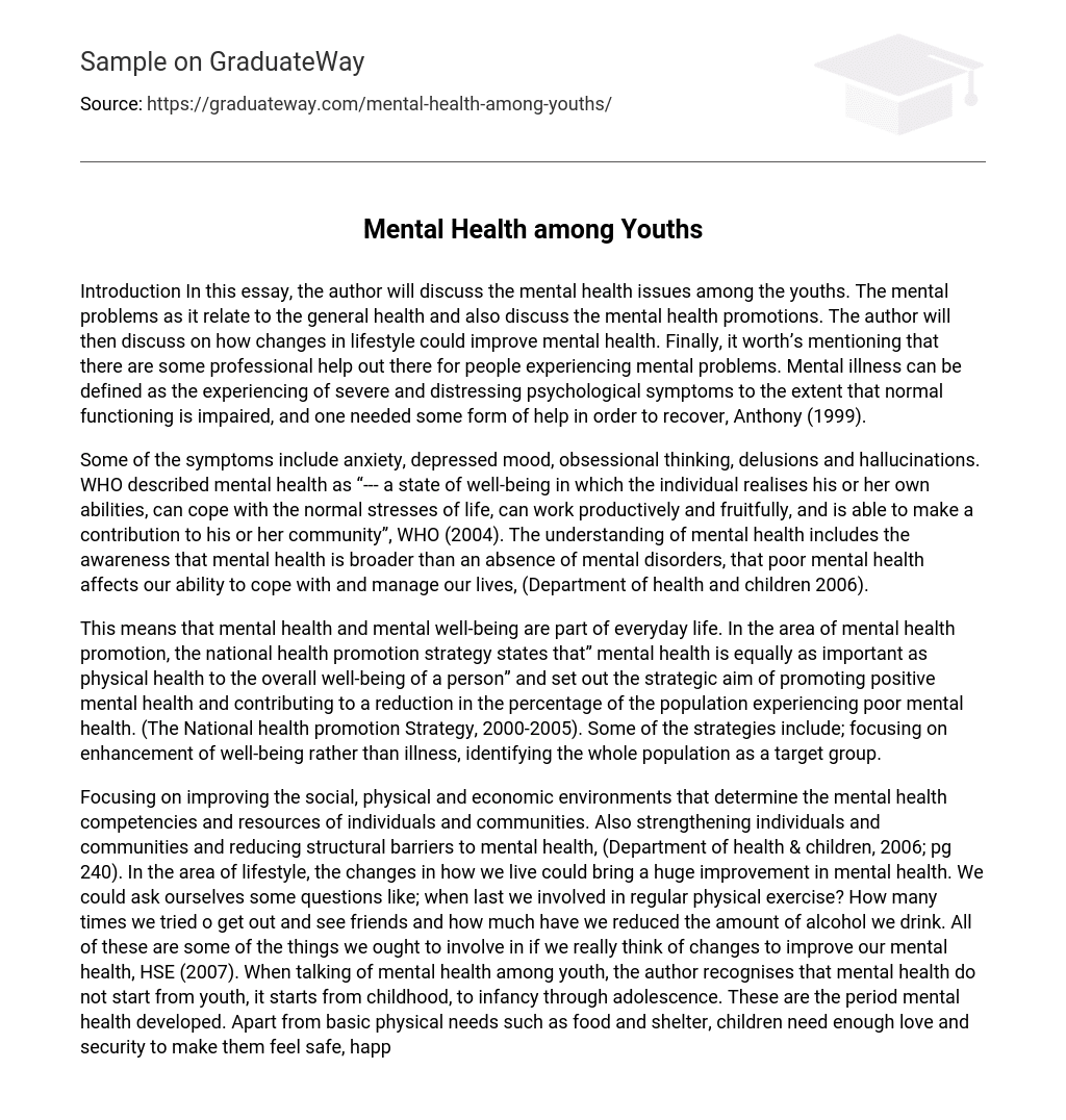 Mental Health among Youths