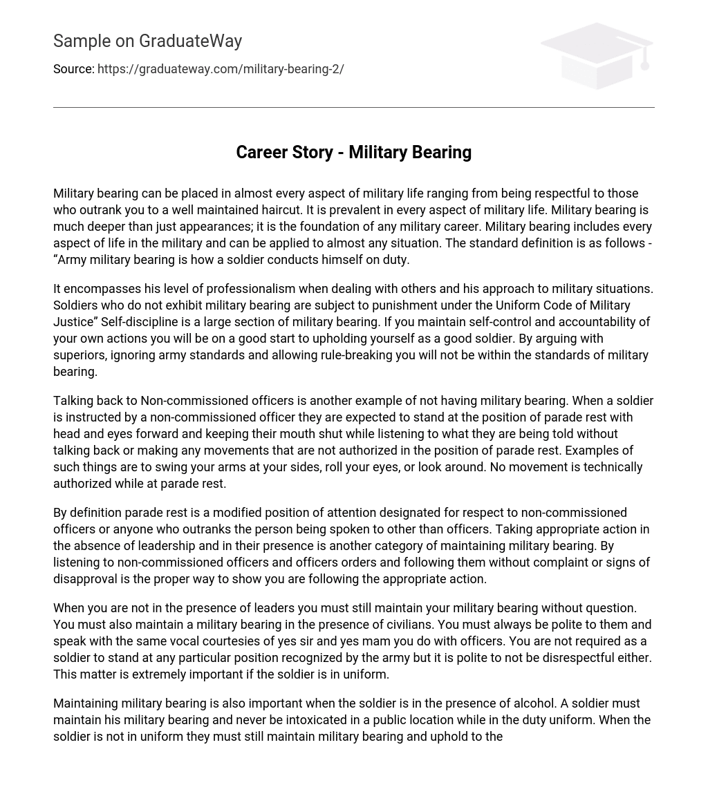 Career Story – Military Bearing