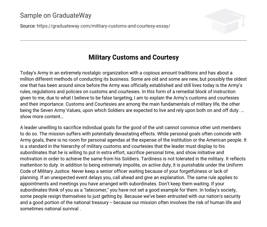 military traditions essay