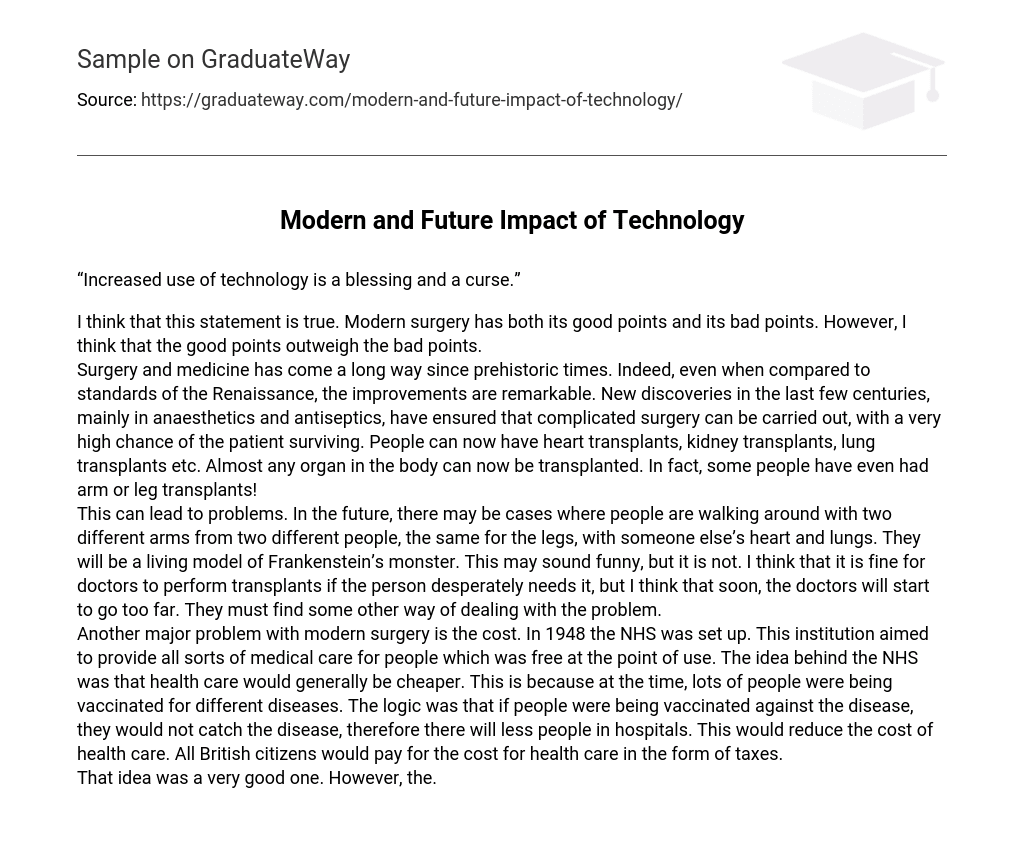 Modern and Future Impact of Technology