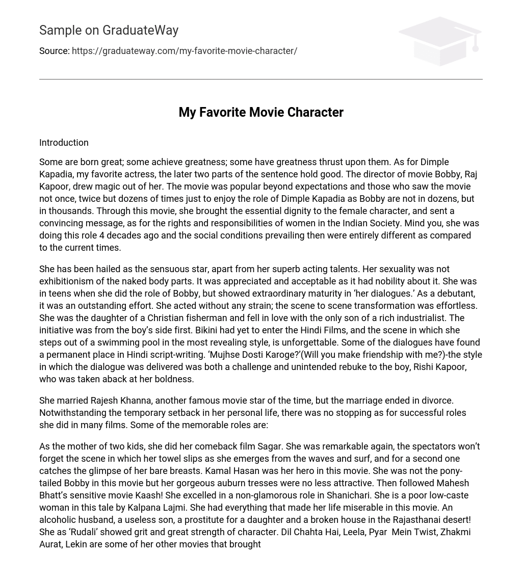 essay on my favorite character