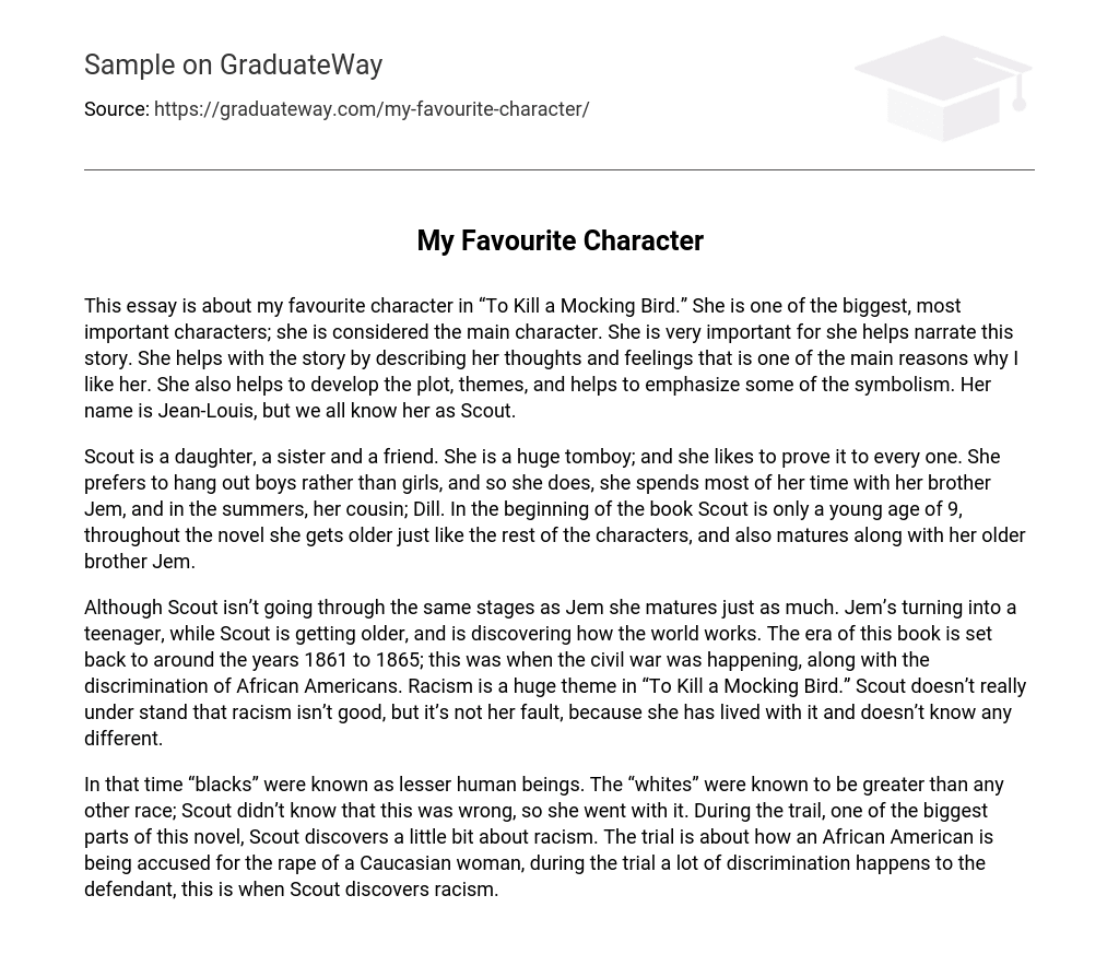 essay about favorite character