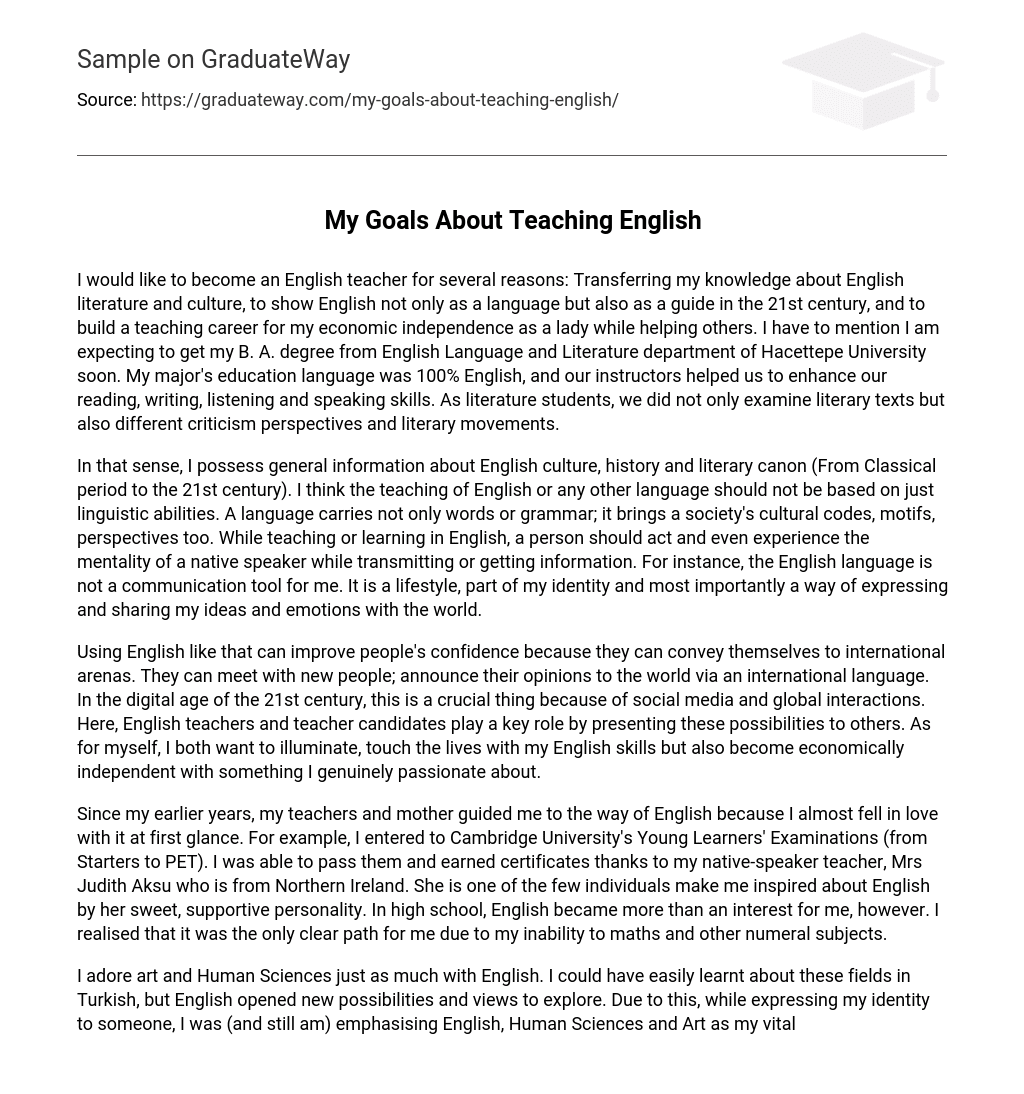 My Goals About Teaching English