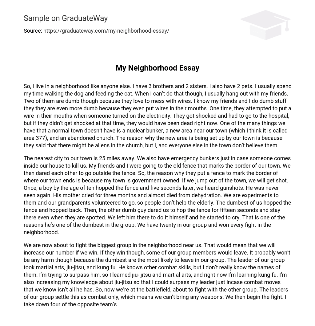 essay on my neighborhood for class 1