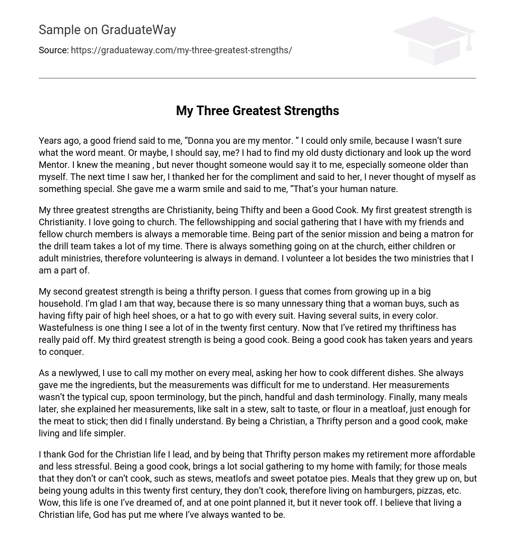 my biggest strength essay