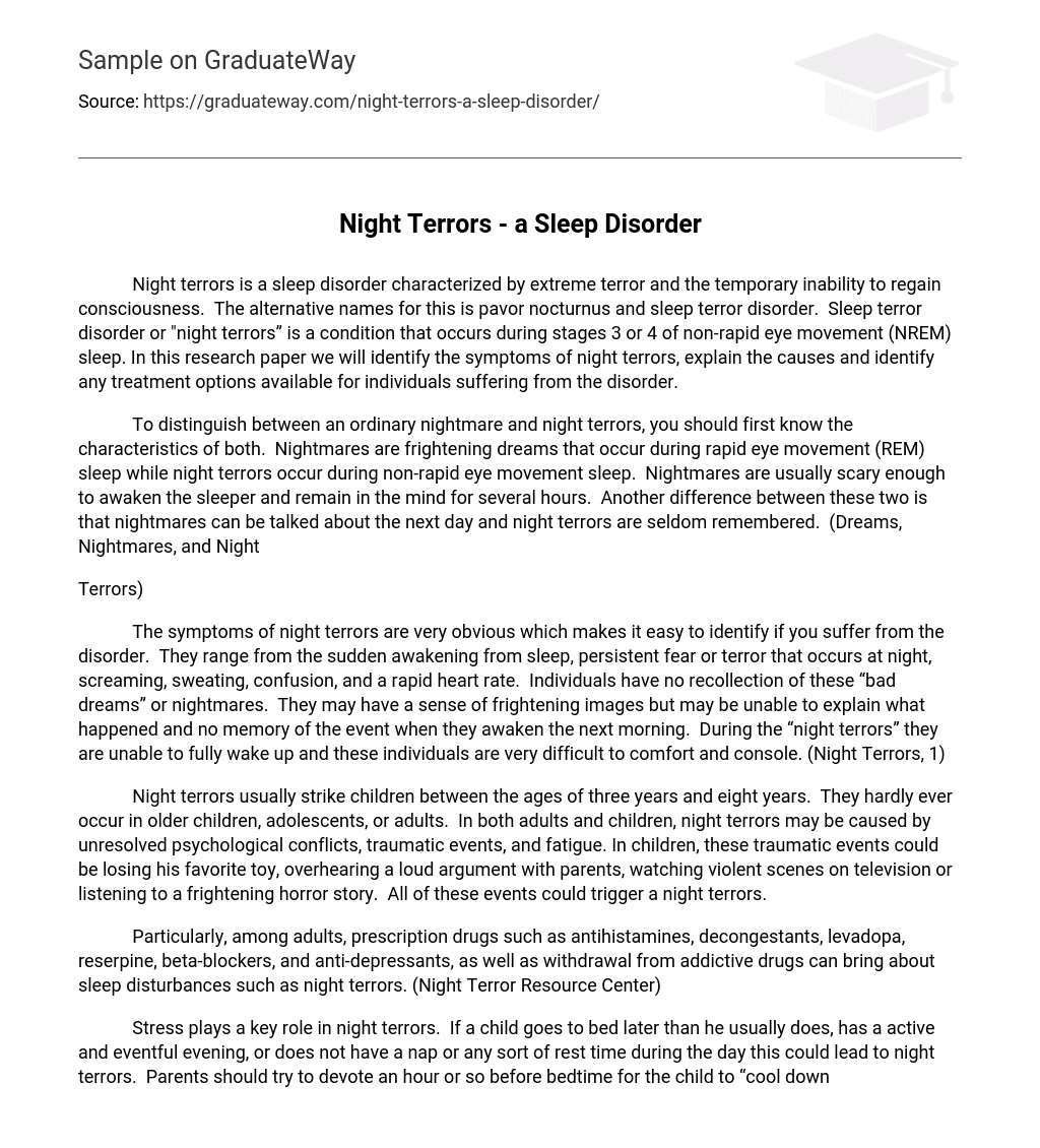 Night Terrors – a Sleep Disorder