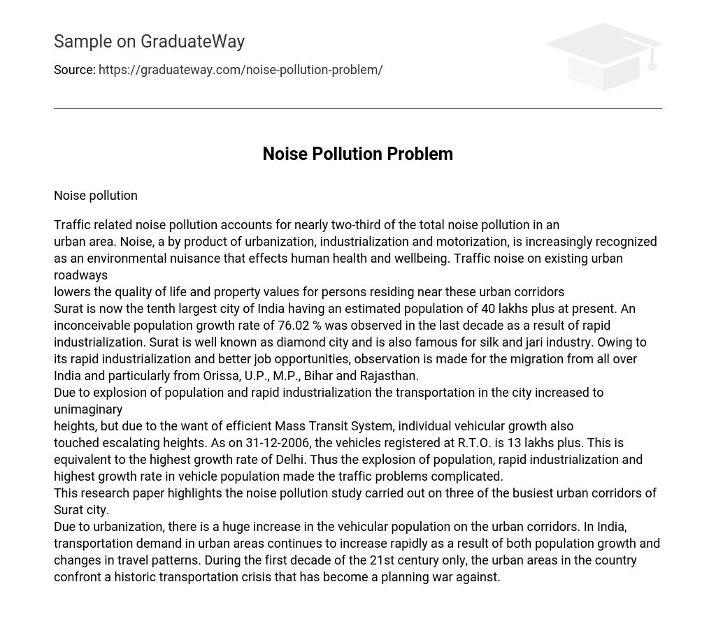 problem of noise pollution essay