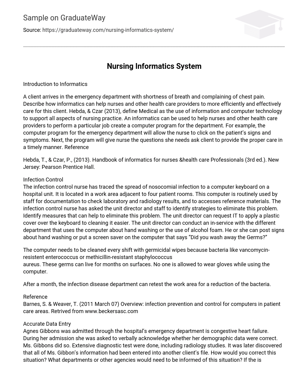 nursing informatics reflective essay