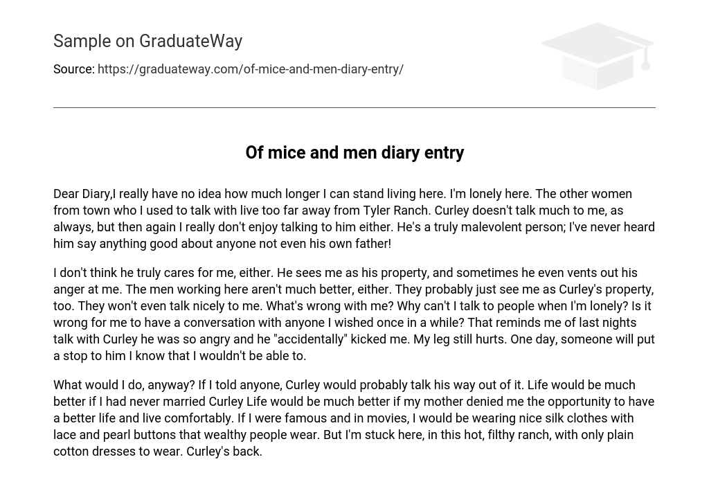 Of mice and men diary entry