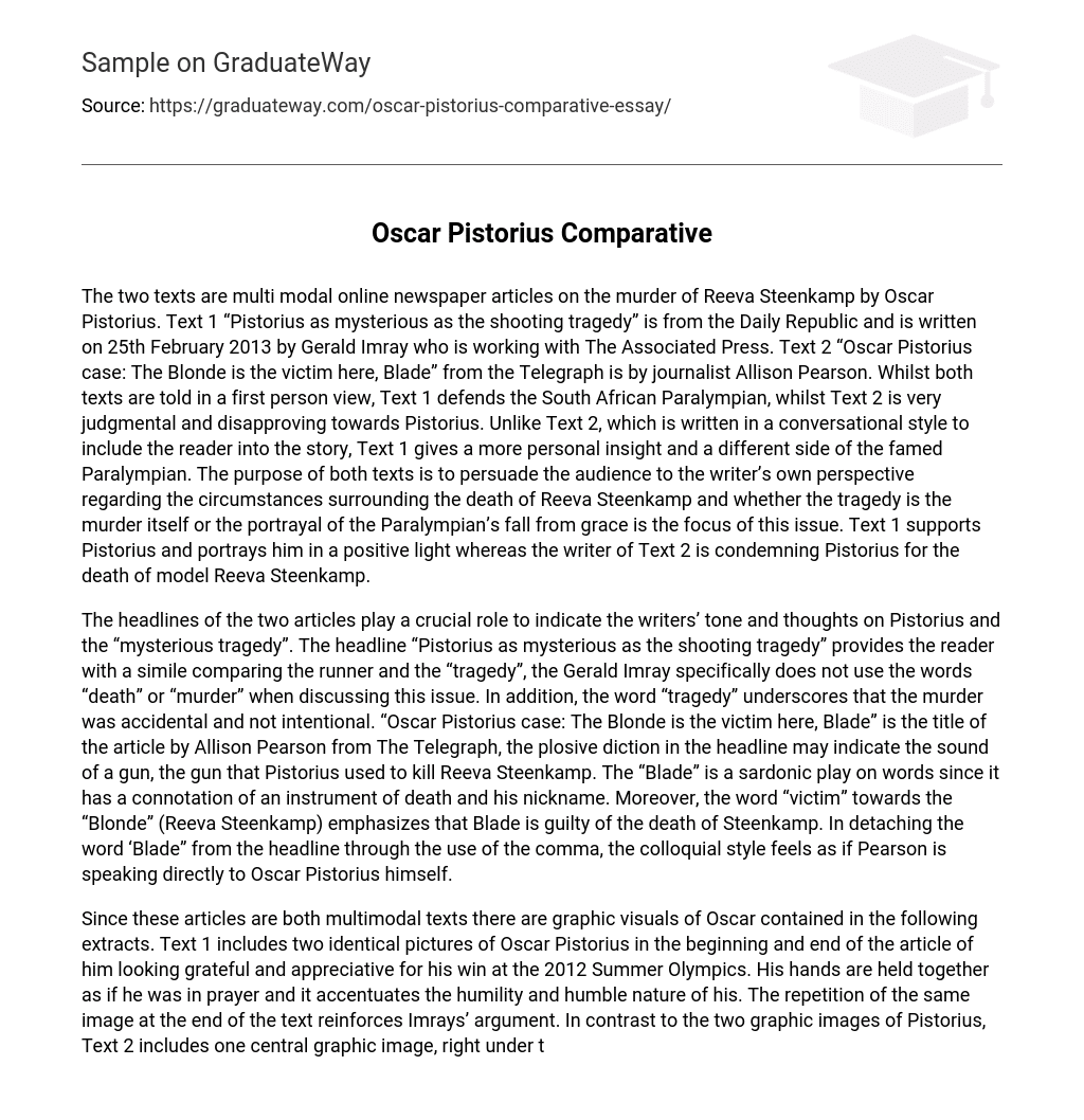 Oscar Pistorius Comparative