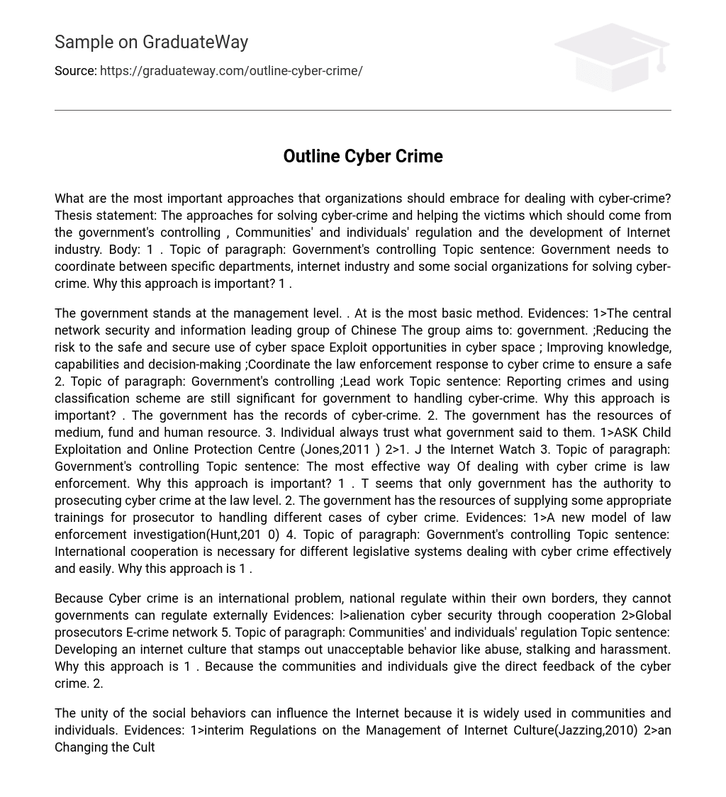 Outline Cyber Crime Research Paper