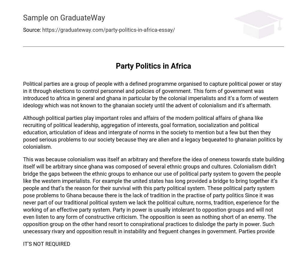 Party Politics in Africa