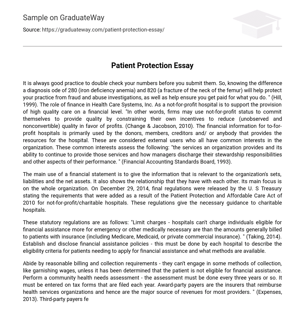 Patient Protection Essay