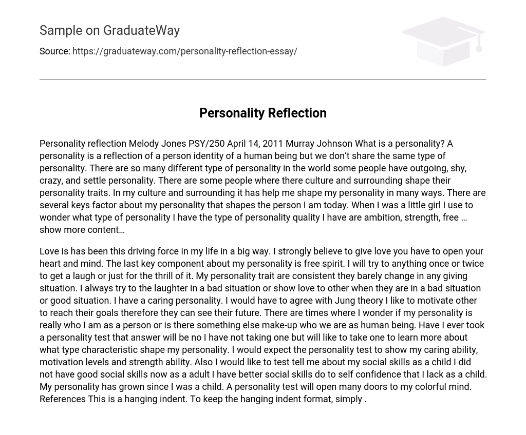 Personality Reflection: What Is a Personality?