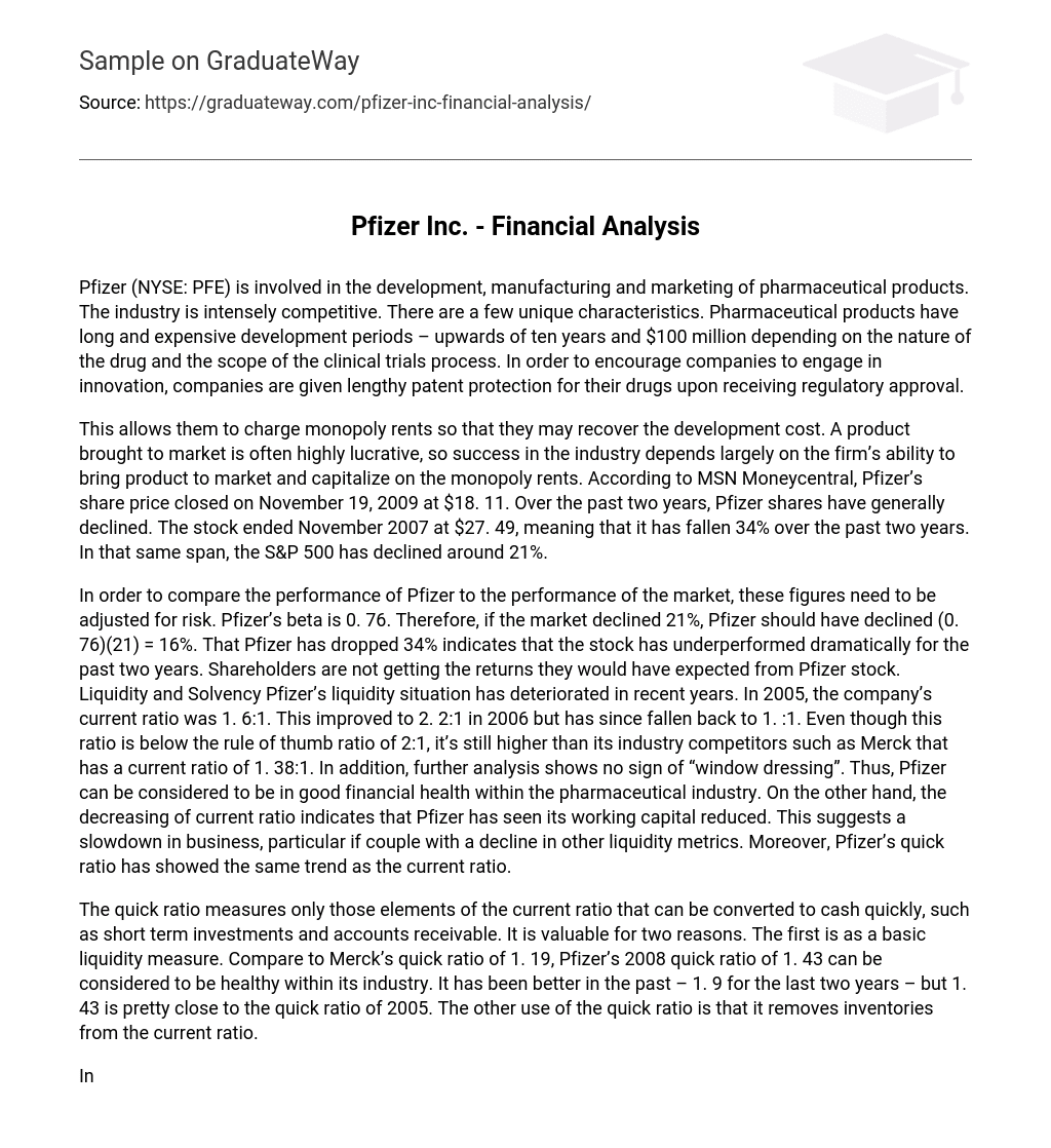 Pfizer Inc. – Financial Analysis