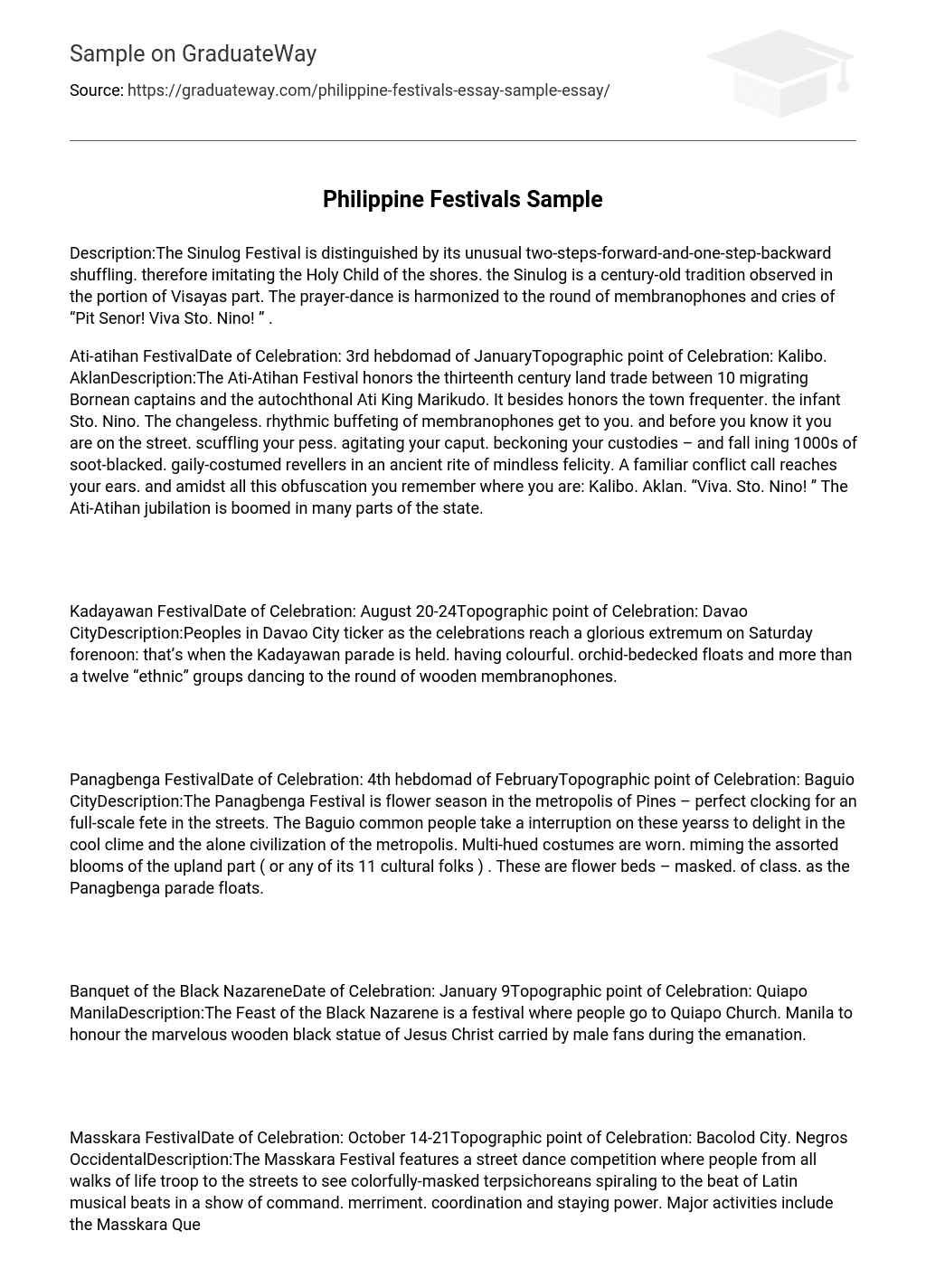 Philippine Festivals Sample