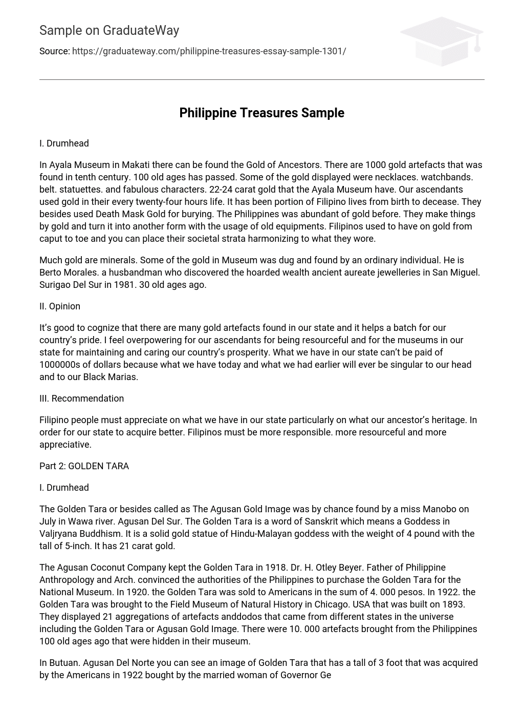 Philippine Treasures Sample
