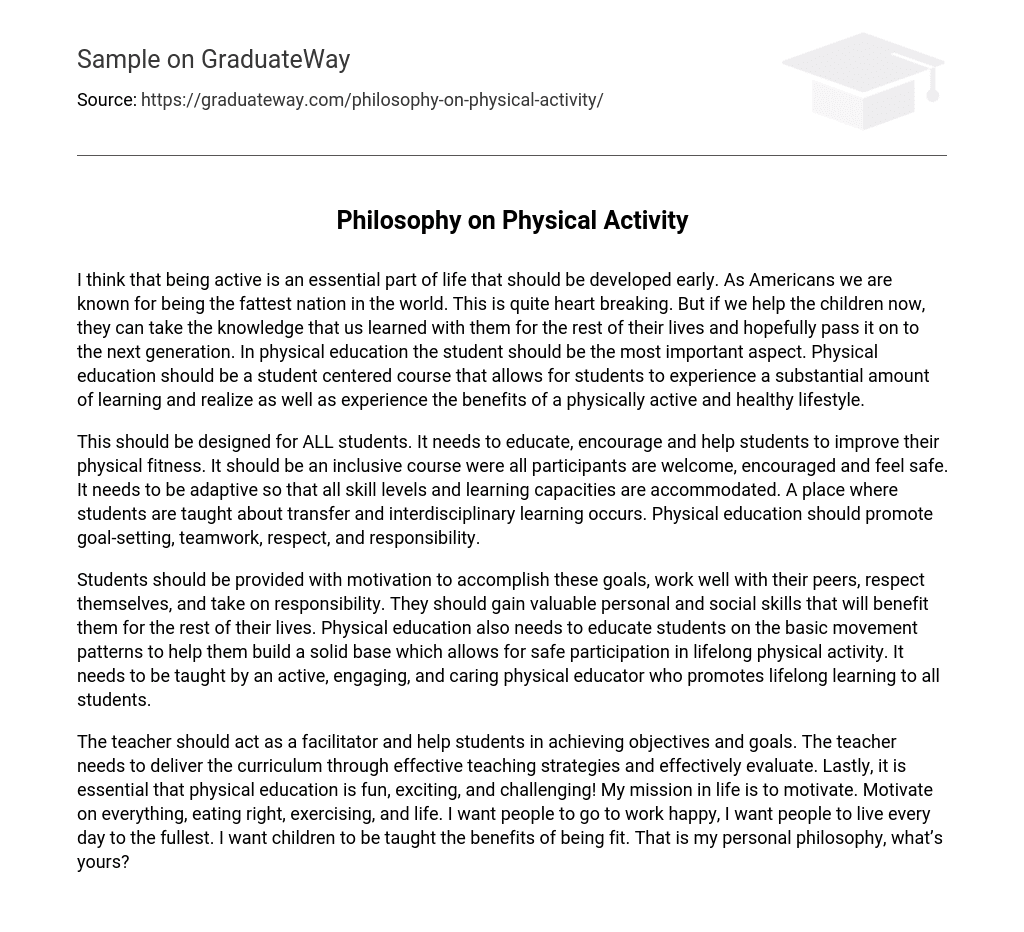 Philosophy on Physical Activity