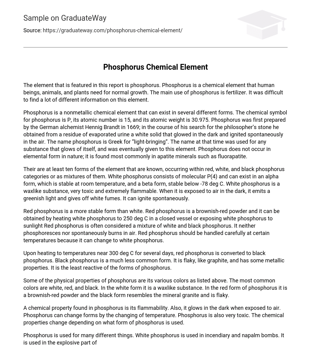 Phosphorus Chemical Element