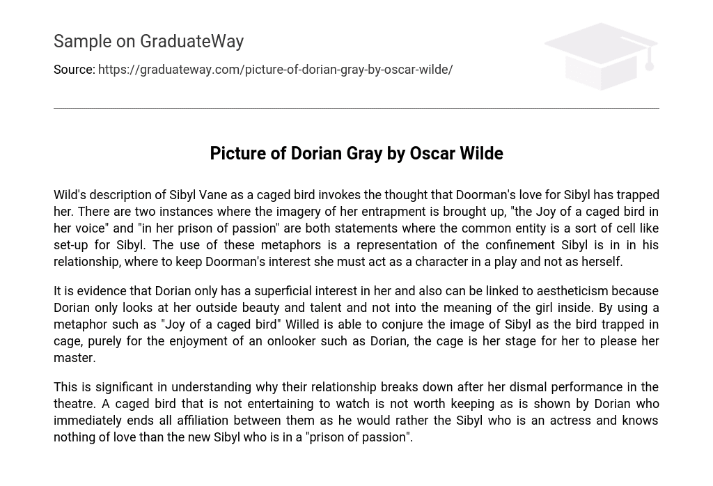 Picture of Dorian Gray by Oscar Wilde Analysis