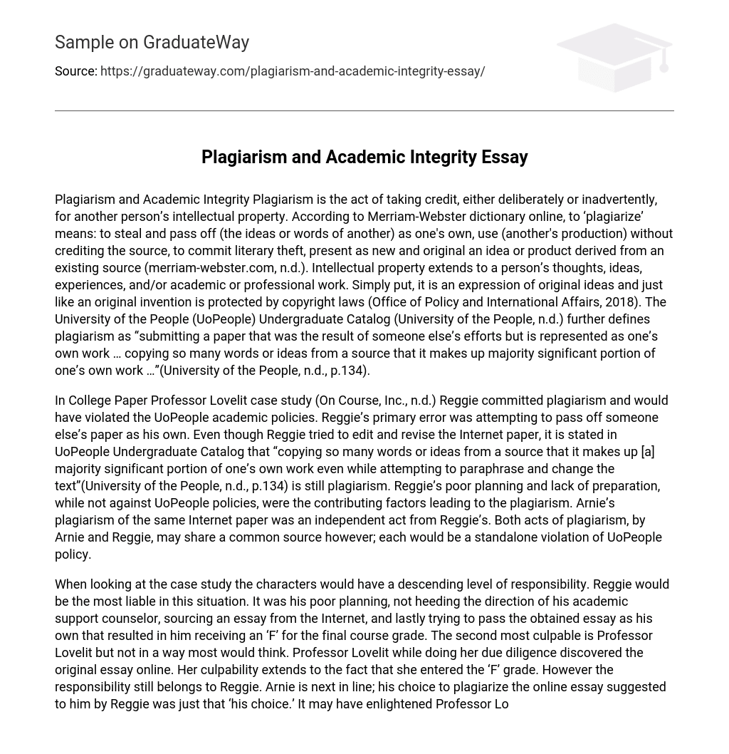 integrity essay