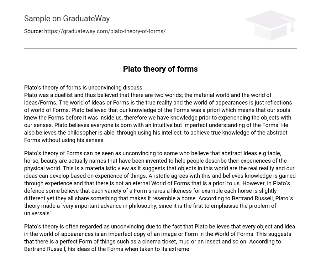 Plato theory of forms