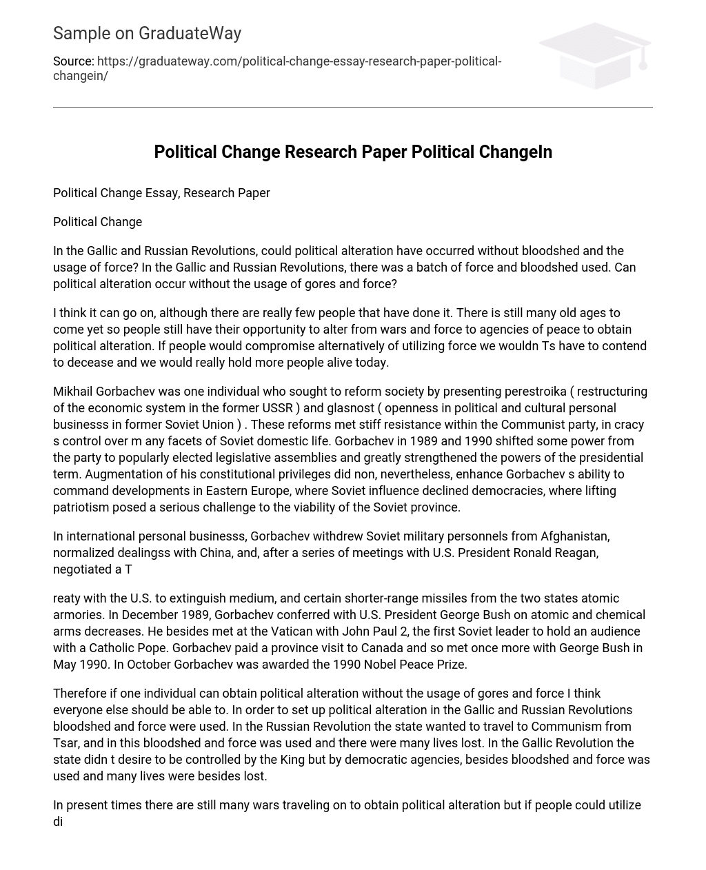 Political Change Research Paper Political ChangeIn