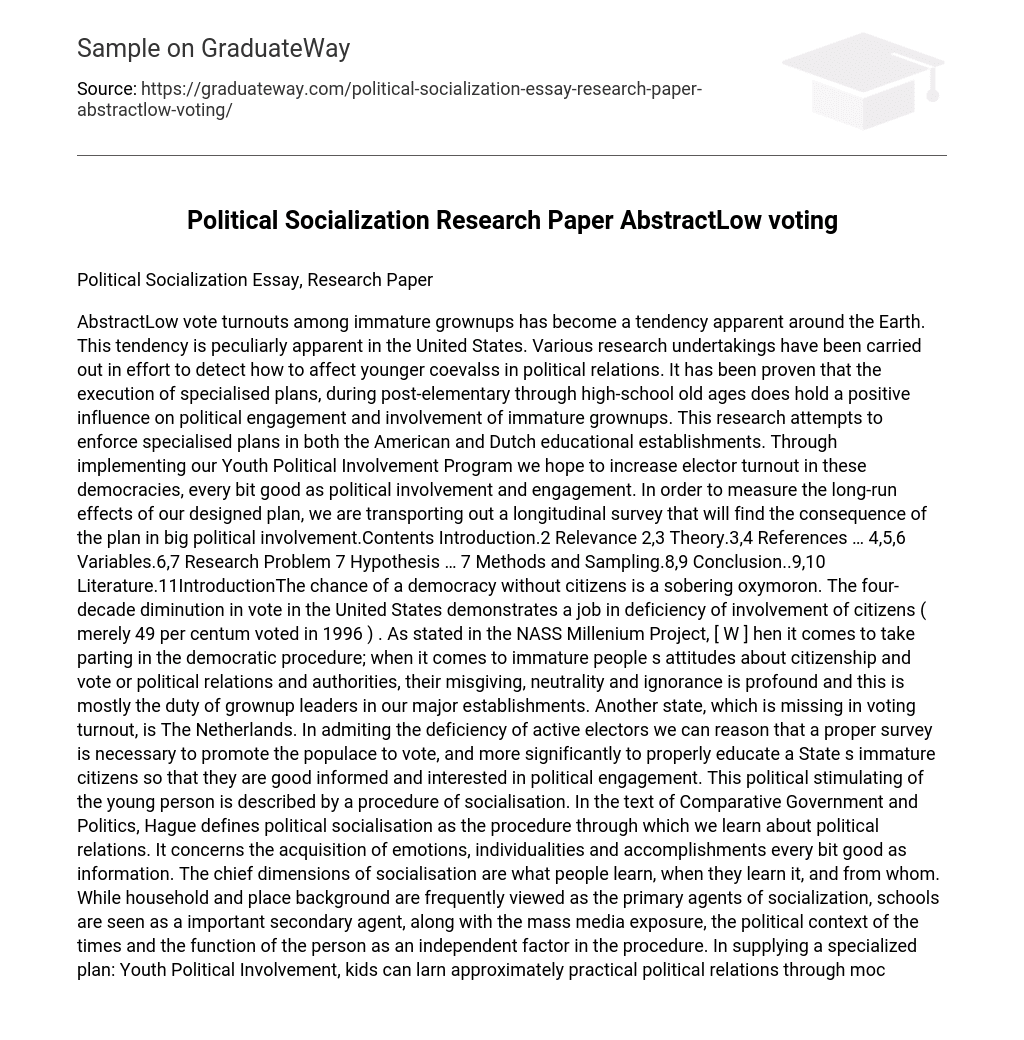 Political Socialization Research Paper