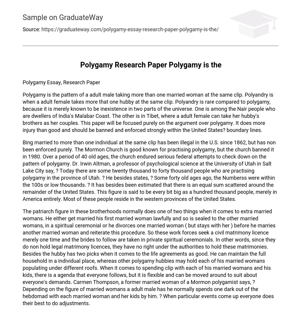 argumentative essay about polygamy