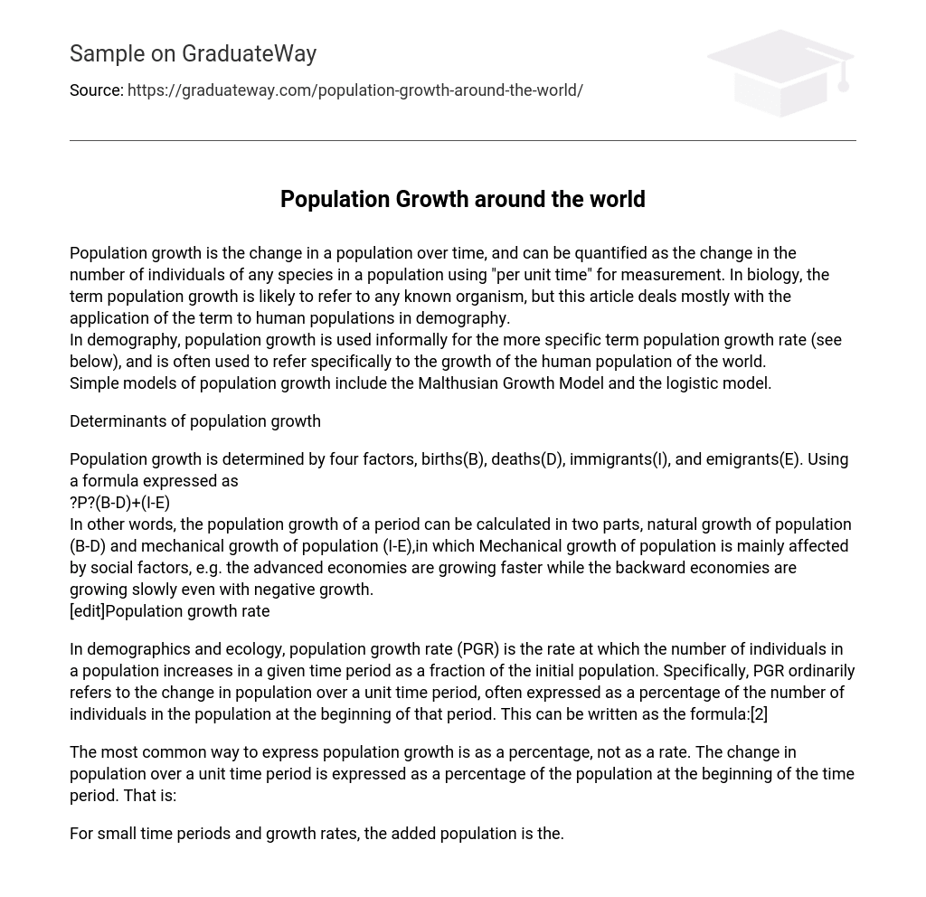research essay on population growth
