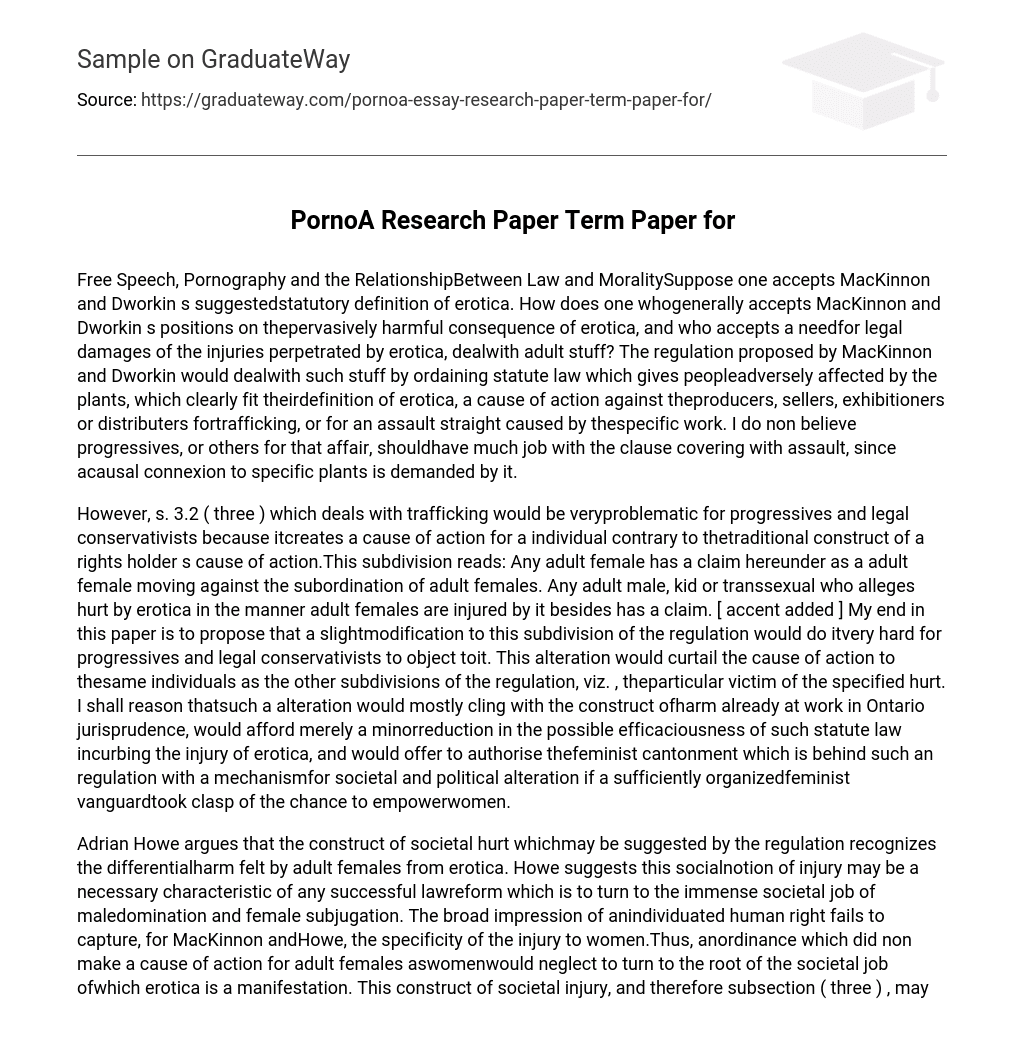 PornoA Research Paper Term Paper for
