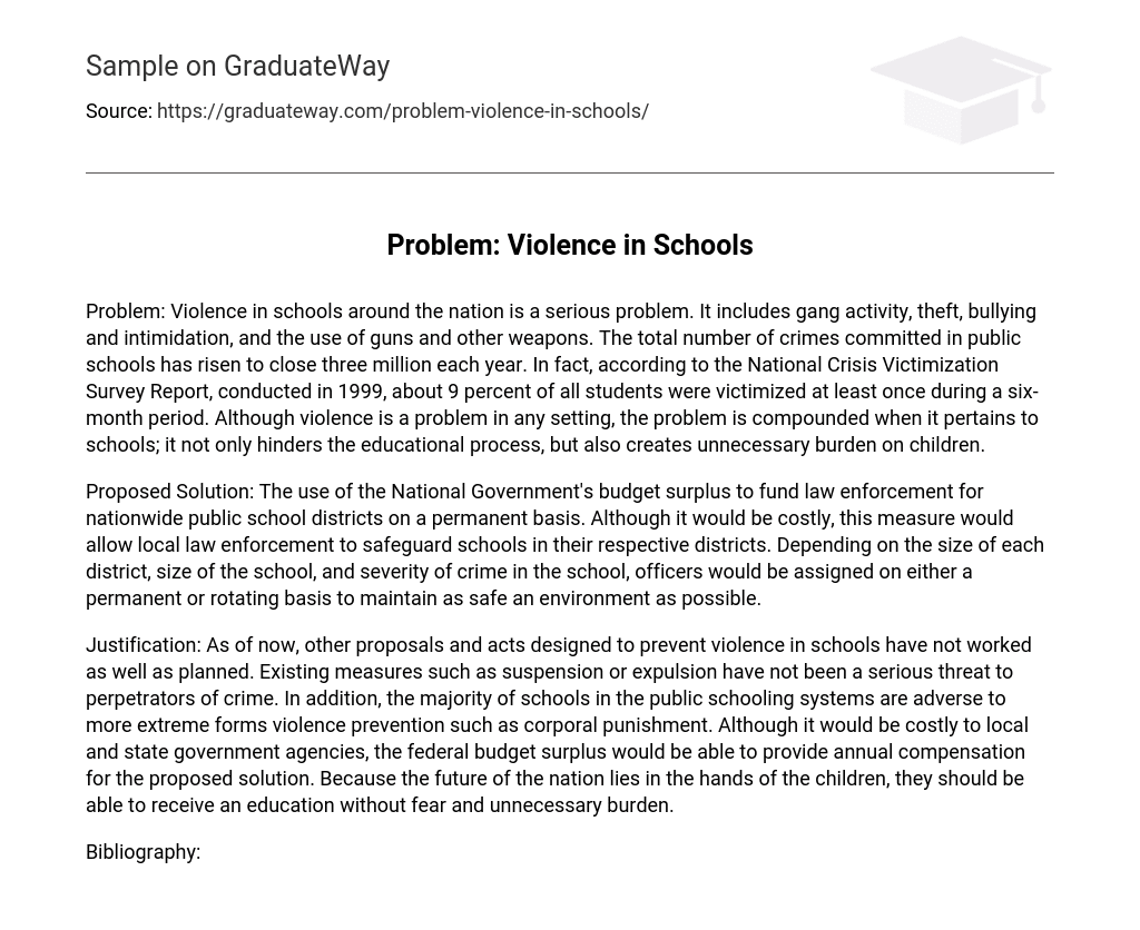 problem-violence-in-schools-essay-example-graduateway