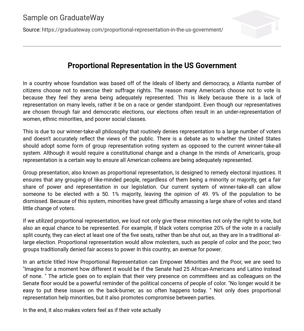 proportional-representation-in-the-us-government-essay-example